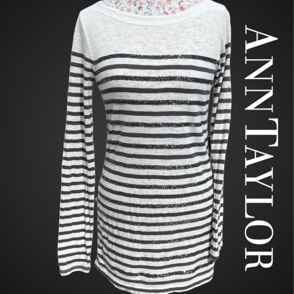 Loft Beaded Striped Top